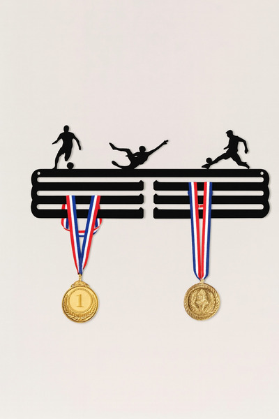 VENON SİYAH METAL Madalya Askılığı Hediyelik Tasarımlı Metal Madalya Askısı 13x30 cm Ödül Düzen