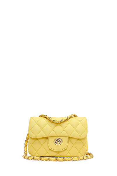 Derimod Women's Yellow Long Strap Quilted Mini Crossbody Bag 25Sbd2031Kp