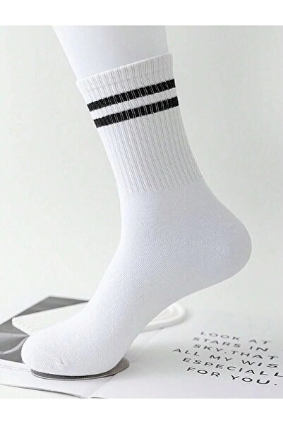 TTWAY White College Sports Socks 6 Pack Cotton Unisex