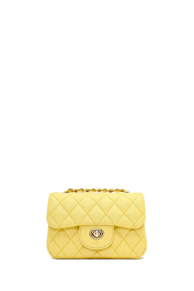 Derimod Women's Yellow Long Strap Quilted Mini Crossbody Bag 25Sbd2031Kp