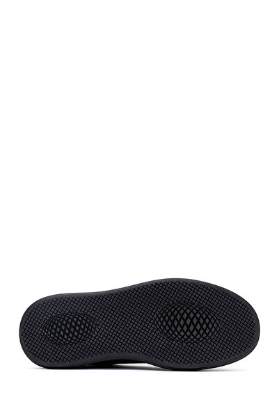 Derimod Erkek Siyah Bağcıklı Kalın Tabanlı Deri Sneaker,Kışlık Spor Ayakkabı 25WFD676118