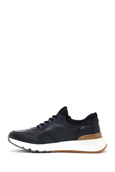 Derimod Erkek Lacivert Bağcıklı Kalın Tabanlı Deri Casual Sneaker,Kışlık Spor Ayakkabı 25WFD690718