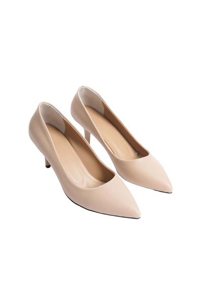 Liger Beige Colored Women's Heeled Shoes - 6 Cm