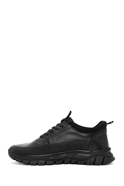 Derimod Men's Black Lace-Up Leather Sneaker, Winter Sports Shoes 25Wfd650614