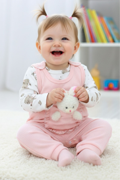 EYMİRGİYİM Παιχνίδι Rabbit Report Baby Girl Παιδική φόρμα 3 μηνών, 6 μηνών, 9...