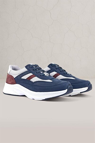 Rakerplus Genuine Leather Anatomical Navy Blue Claret Red Laced Lightweight C...