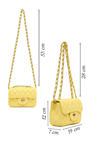 Derimod Women's Yellow Long Strap Quilted Mini Crossbody Bag 25Sbd2031Kp