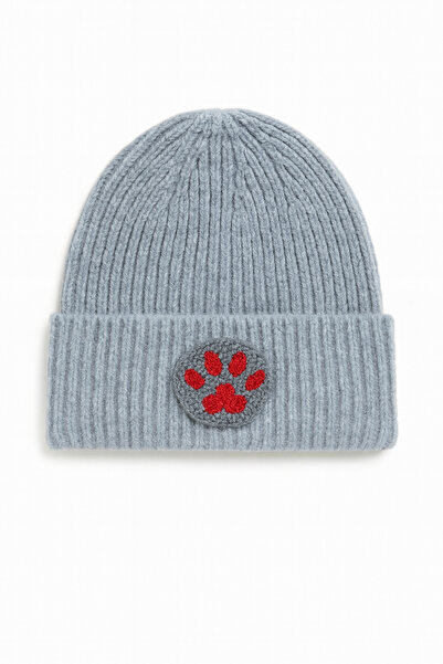 byebruketenci Beretă gri din lână cu lăbuță de pisică și câine - Cadou de Cră...