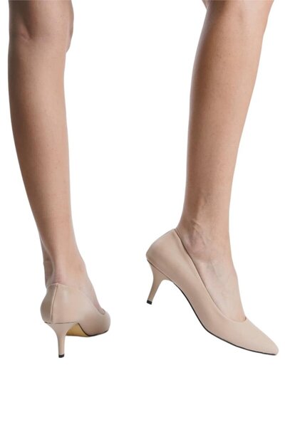 Liger Beige Colored Women's Heeled Shoes - 6 Cm