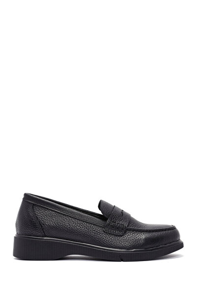 Derimod Women's Black Leather Comfort Loafer, Winter Shoes 25Afd1503Ft
