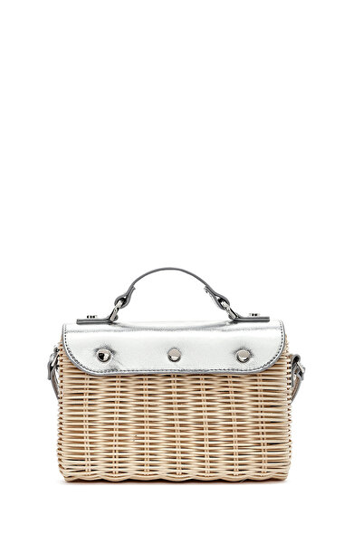 Derimod Women's Silver Accessory Long Strap Straw Crossbody Bag 25Sbd275814