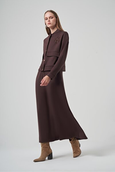 Nuss 1015 Star Beaded Snap Fastener Jacket Skirt Set