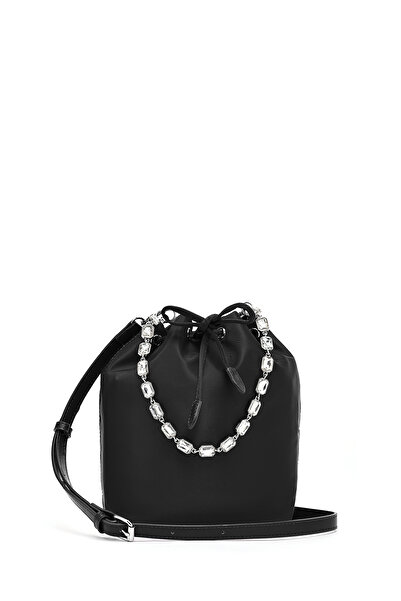 Derimod Kadın Siyah Taşlı Kumaş Omuz Çantası 25SBD27406F