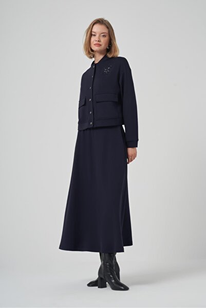 Nuss 1015 Star Beaded Snap Fastener Jacket Skirt Set