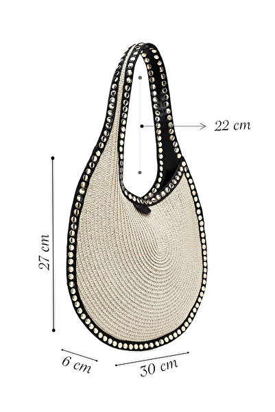 Derimod Geantă de umăr din paie bej pentru femei 25SBD2772M7