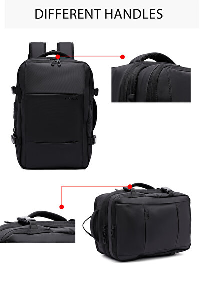 Derimod D-Pack Unisex Black Fabric Backpack 24Wbd30236F