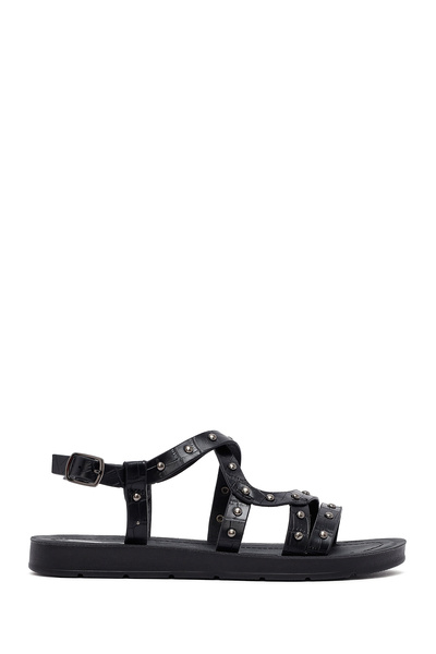 Derimod Women's Black Crocodile Sandals 25Sfe4642E3