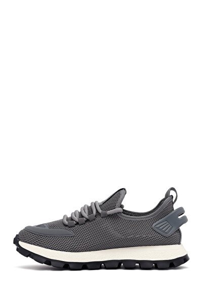Derimod Zero Erkek Gri Bağcıklı Kalın Tabanlı Kumaş Sneaker 25SFD69406F
