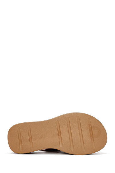 Derimod Kadın Bronz Kalın Tabanlı Metalik Hakiki Deri Comfort Sandalet 25SFD342332