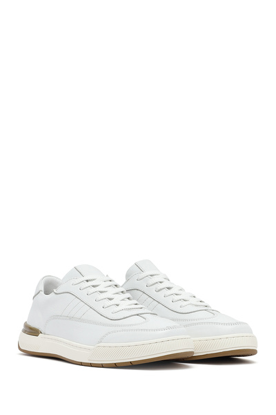 Derimod Erkek Beyaz Bağcıklı Deri Sneaker 25SFD688418