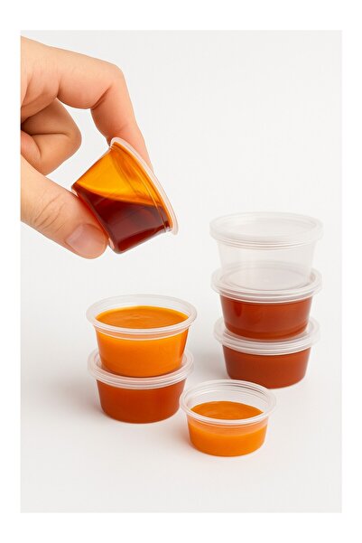 EMORFOHOME 100 Adet Sızdırmaz 120 ml Mini Saklama Kabı Sosluk Buzluk Kabı, Et Suyu, Kemik Suyu, Sos Kabı Mutfak