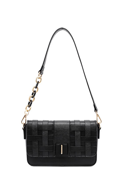 Derimod Kadın Siyah Uzun Askılı Örgü Çapraz Çanta 25ABD261529