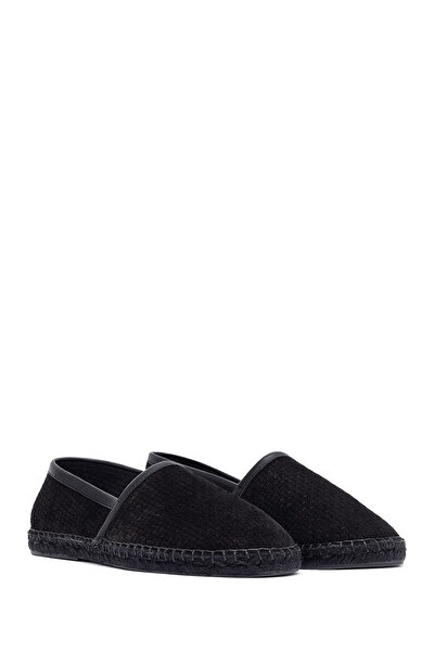 Derimod Men's Black Suede Leather Espadrille 25Sfd770214