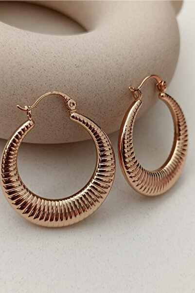 Leo'Stone VİP Xuping Burgulu Elips İstiridye Tasarım Kararmaz Renk Atmaz Kadın Çelik Küpe