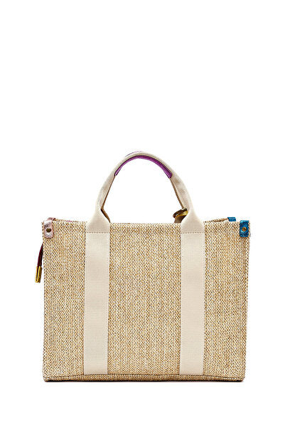 Derimod Women's Beige Long Strap Straw Shoulder Bag 25Sbd2441M7