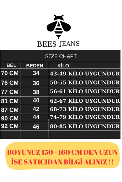 BEES JEANS andrea Kadın Siyah Skinny Likralı Yüksek Bel Ekstra Esnek Kot Pantolon Dar Paça Jean