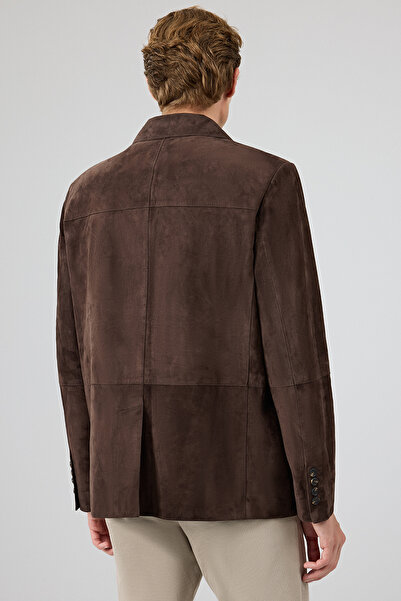 Derimod Rodrygo Erkek Kahverengi Blazer Süet Deri Ceket 25SGD656510