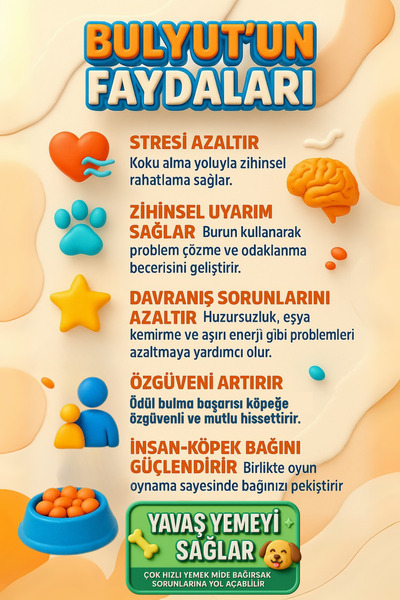 pawdaz Bulyut (35 CM) - Köpek Koku Eğitim Matı, Bulma, Koklama ve Yavaş Yeme Oyuncağı, Kaymaz Taban