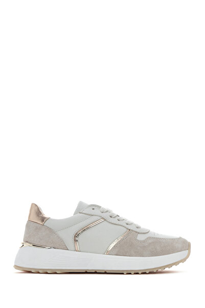 Derimod Kadın Bej Bağcıklı Deri Sneaker 25SFD371914