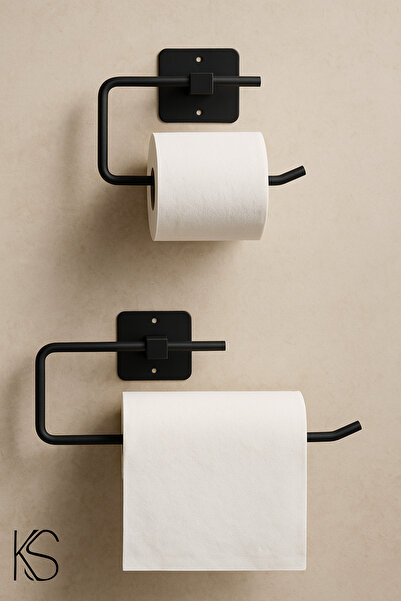KILINÇ STORE تصميم لاصق أسود حامل مناشف رول حامل مناديل مرحاض ورق شماعات مجمو...