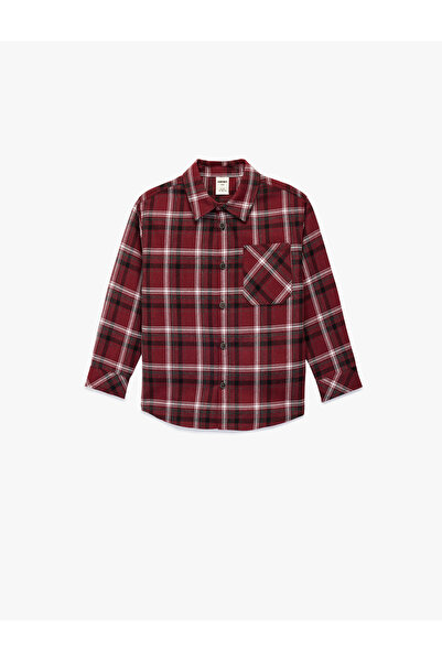 Koton Cămașă pentru pădurar cu mânecă lungă și o singură buzunar