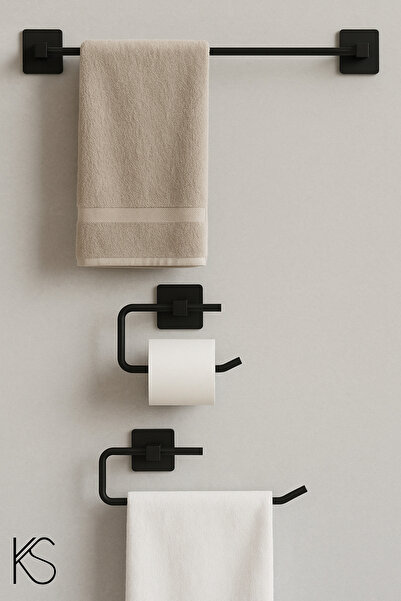 KILINÇ STORE حامل مناشف طويل بتصميم لاصق، حامل مناشف رول، حامل مناديل، حامل ورق WC، مجموعة من 3 قطع