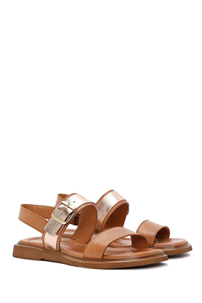 Derimod Kadın Taba Tokalı Hakiki Deri Sandalet 25SFD363014