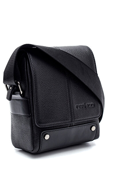 Derimod Ανδρική Μαύρη Δερμάτινη Τσάντα Messenger 21SBD310514