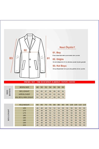 Frappoli Batista Men's Gray Regular Fit Thick Cashmere Coat with Front Zipper