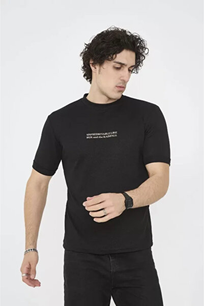 ARONA Mdb Unisex Crew Neck Slim Fit T-Shirt Black