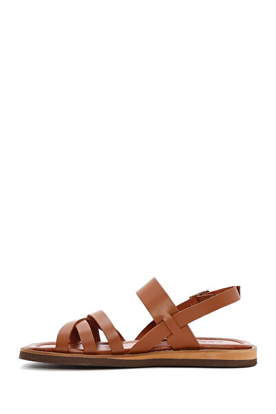 Derimod Γυναικεία πέδιλα από γνήσιο δέρμα με αγκράφα σε καφέ χρώμα 25SFD361818