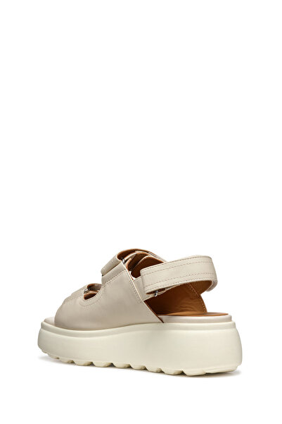 Geox Women's Cream D Spherica Ec4.1 S a - Nappa Banded Genuine Leather Sandals D55D4B00085C1122