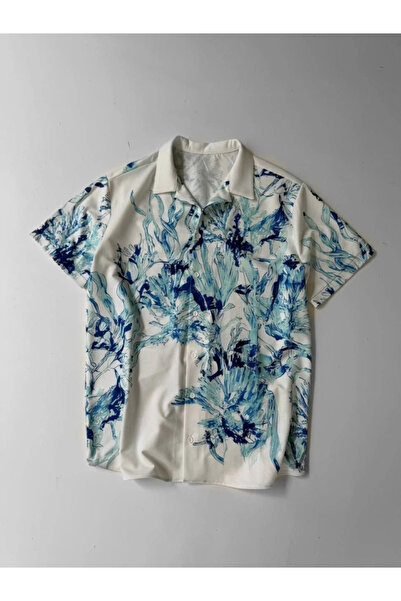 Tam12den Home Mdb Two Thread Fabric Printed Shirt White