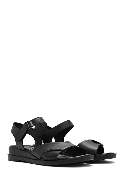 Derimod Women's Black Strappy Genuine Leather Sandals 25Sfd362818