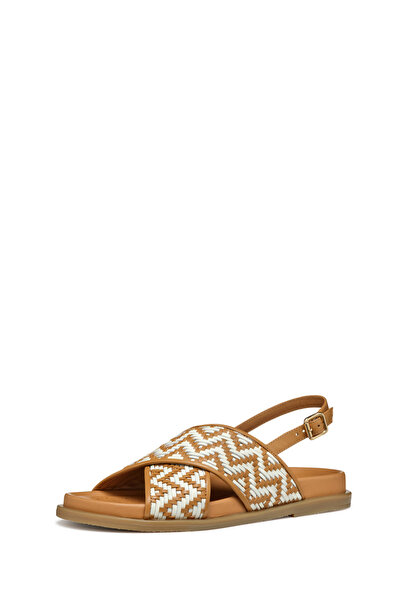 Geox Women's Camel D Adelash E - Shi.Goat Lea Knitted Genuine Leather Sandals D55Ywe000Tcc5F1S