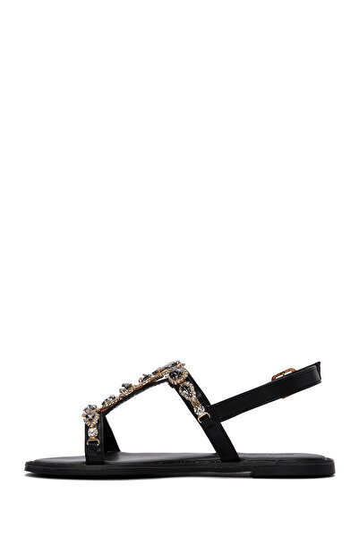 Derimod Women's Black Stone Sandals 25Sfe 491114