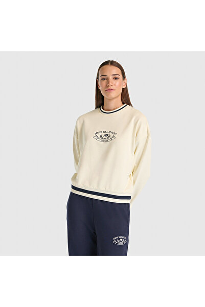 New Balance Wnc3501 Beige Women's Sweatshirt