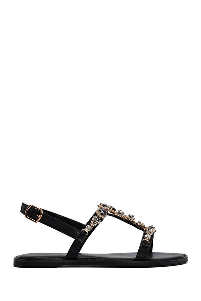 Derimod Women's Black Stone Sandals 25Sfe 491114