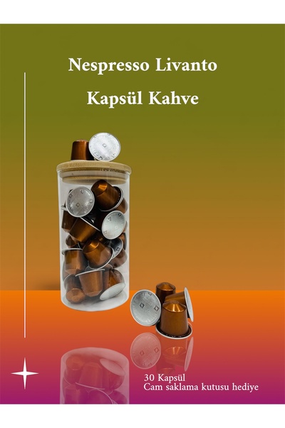 Nespresso Lıvanto Kapsül Kahve 30 Adet + Cam Saklama Kavanozu Hediye