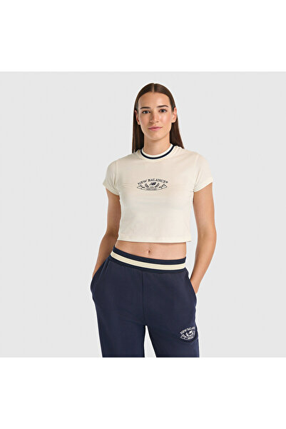 New Balance WNT3501 Μπεζ γυναικείο μπλουζάκι